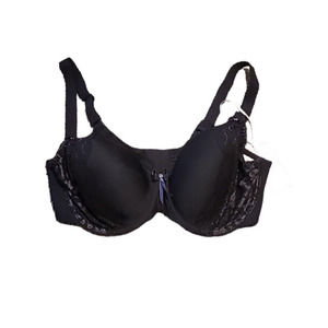 Elami Bandless Black Bra Lace Adjustable Straps Underwire Women Size 40B NEW